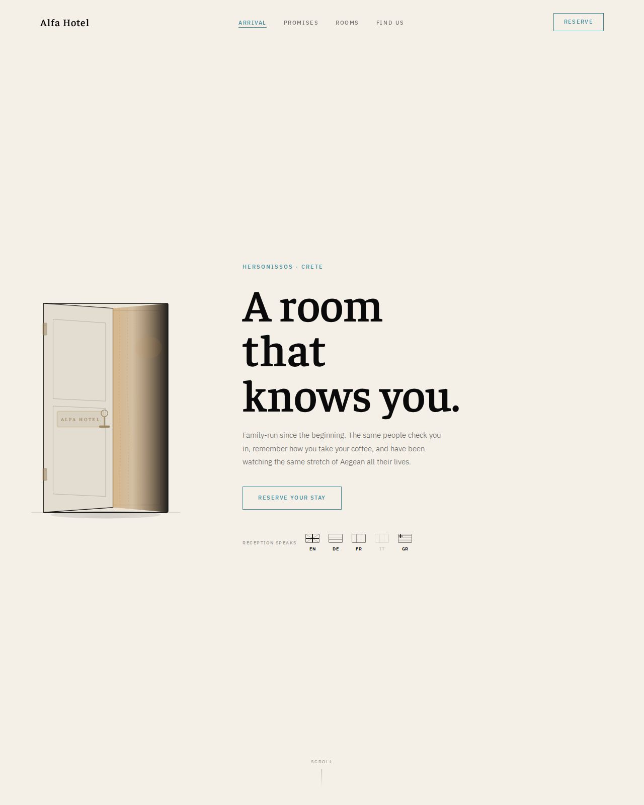 Boutique hotel website