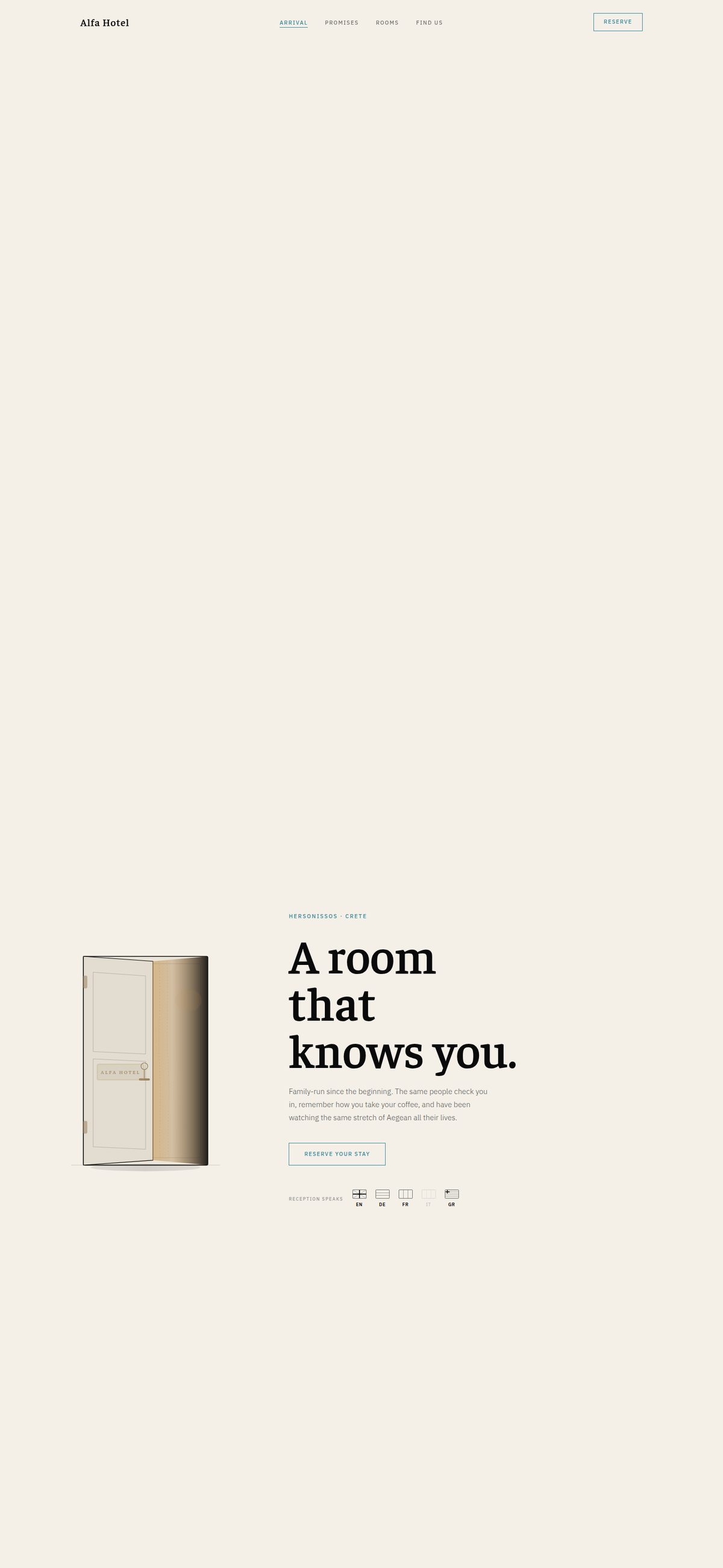 Alfa — boutique hotel website